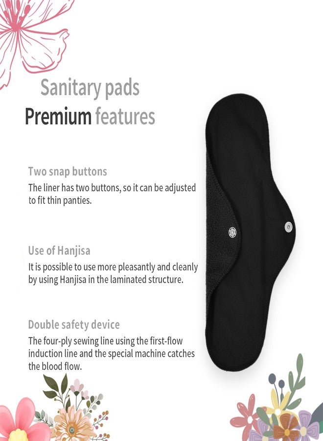 CareDone Multicolor Reusable Cloth Period Pads Washable Napkin for Heavy Flow Leakproof Overnight Protects,Large Sanitary Pads Set (Pack of 2) - Image 4